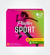 Box of Playtex Sport Tampons, Multipack of Regular and Super Tampons, 36ct