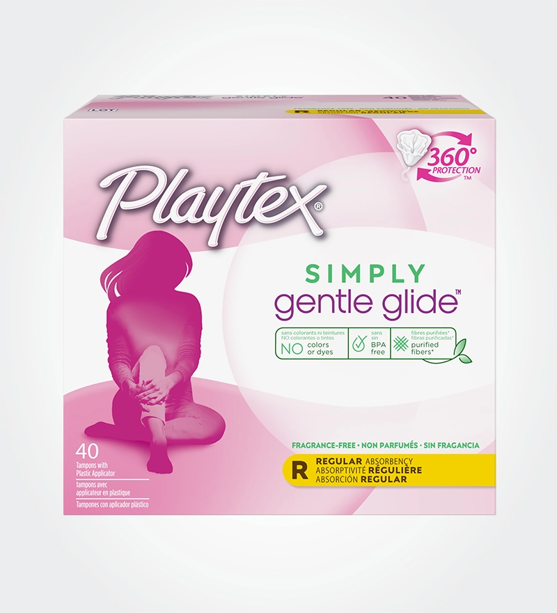 Playtex® Simply Gentle Glide™ Tampons, Regular Absorbency – Playtex US