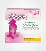 Box of Playtex Simply Gentle Glide Regular Tampons