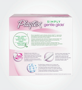 Back of box of Playtex Simply Gentle Glide tampons