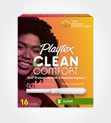 Box of Playtex Clean Comfort Tampons, Super, 16ct