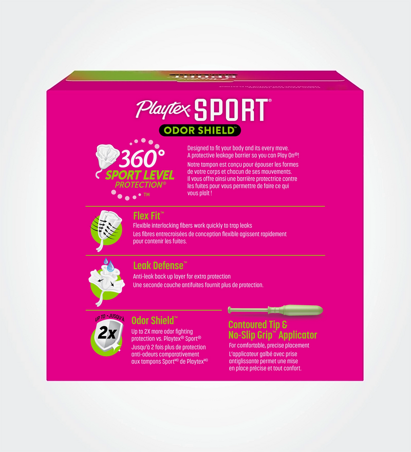 Playtex Sport Odor Shield Tampons Super Absorbency Unscented, 32